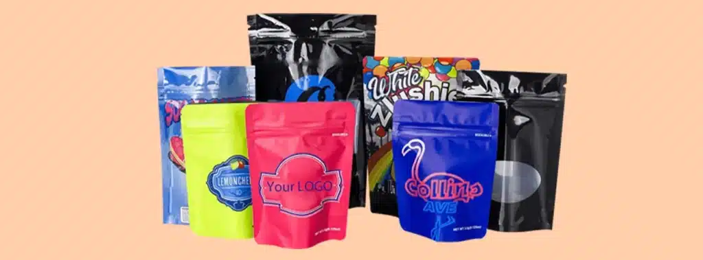 Different types of packaging bags displayed, emphasizing the benefits of Mylar bags for food and product storage